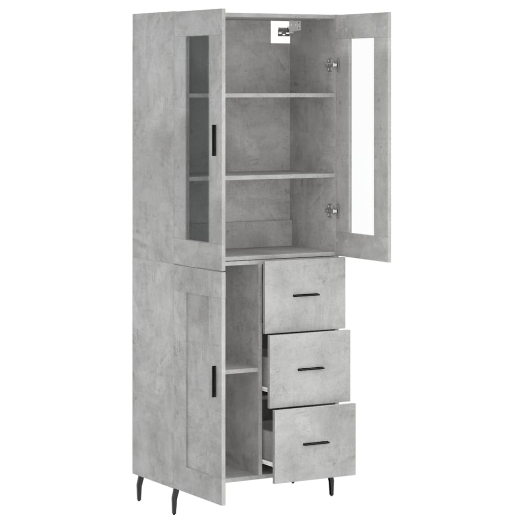 Highboard Concrete Grey 69,5x34x180 cm Engineered Wood