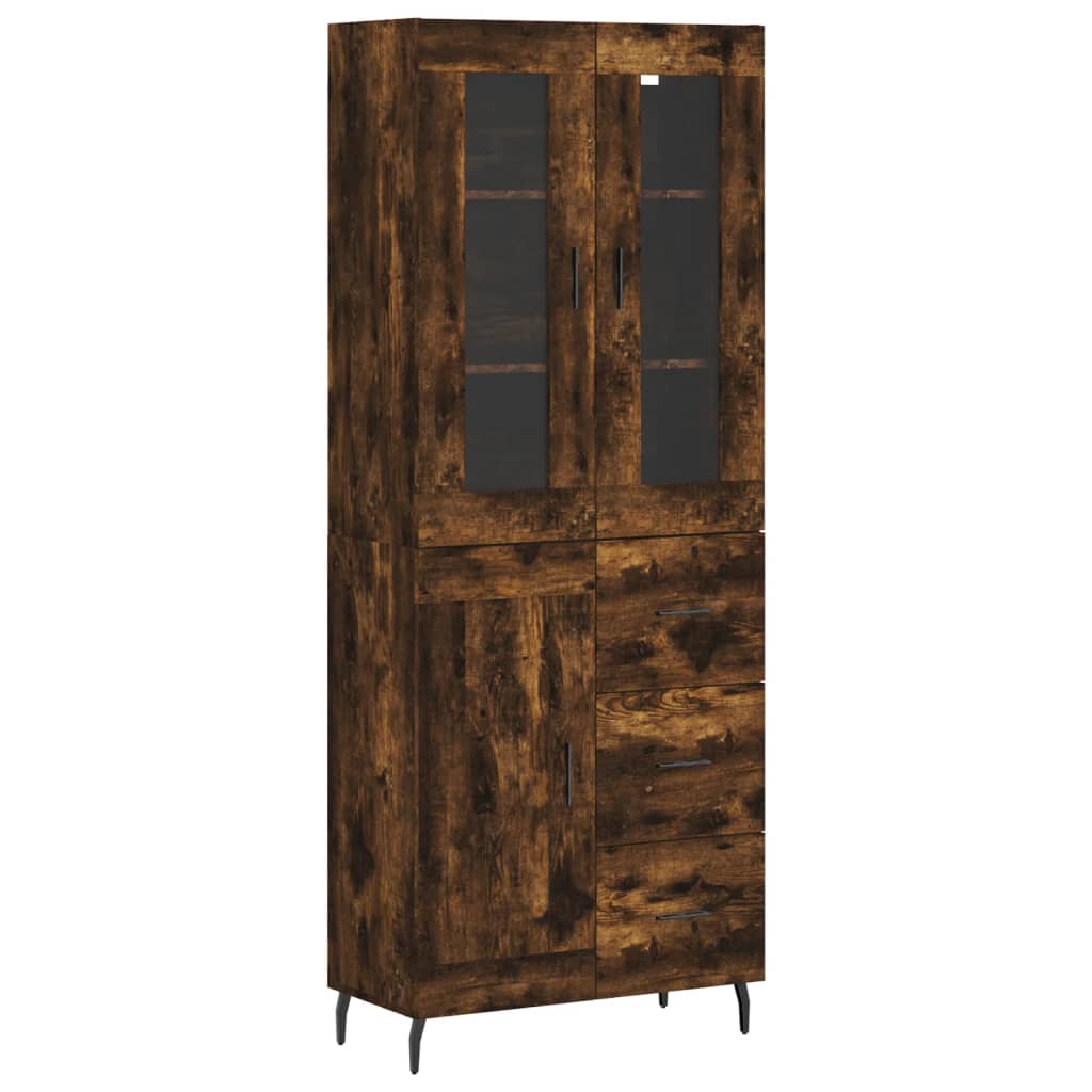 Highboard Smoked Oak 69.5x34x180 cm Engineered Wood
