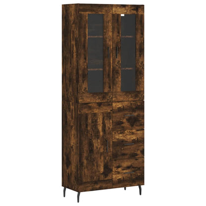 Highboard Smoked Oak 69.5x34x180 cm Engineered Wood