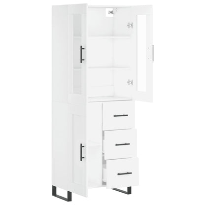 Highboard White 69.5x34x180 cm Engineered Wood