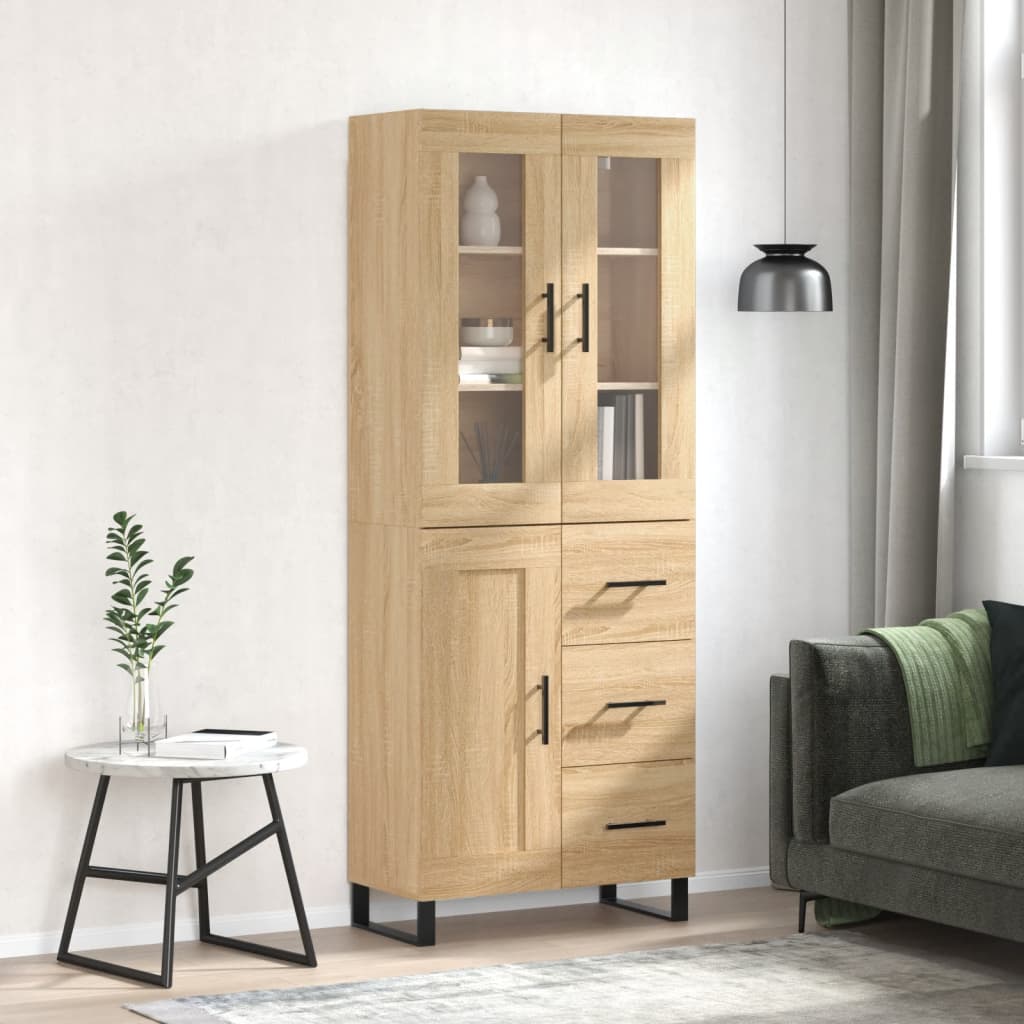 Highboard Sonoma Oak 69,5x34x180 cm Engineered Wood