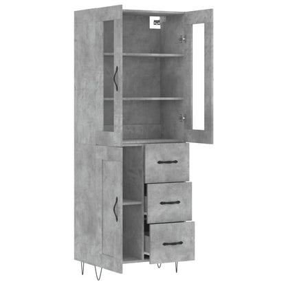 Highboard Concrete Grey 69,5x34x180 cm Engineered Wood