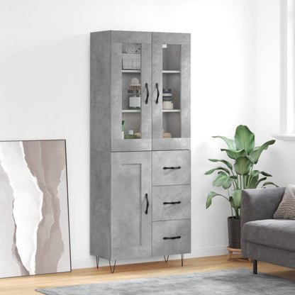 Highboard Concrete Grey 69,5x34x180 cm Engineered Wood