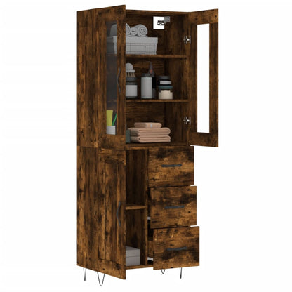 Highboard Smoked Oak 69.5x34x180 cm Engineered Wood