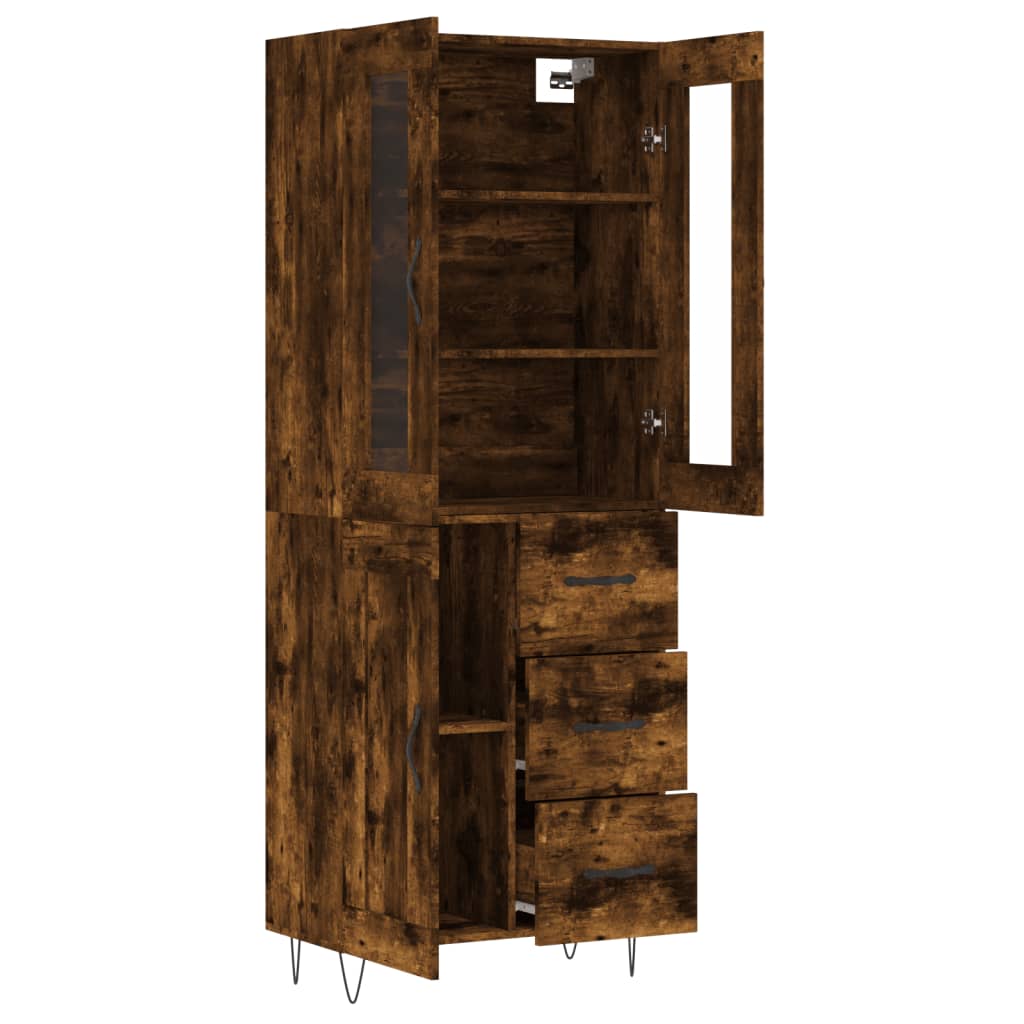 Highboard Smoked Oak 69.5x34x180 cm Engineered Wood
