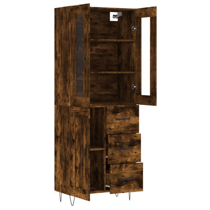 Highboard Smoked Oak 69.5x34x180 cm Engineered Wood