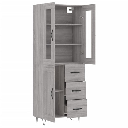 Highboard Grey Sonoma 69,5x34x180 cm Engineered Wood