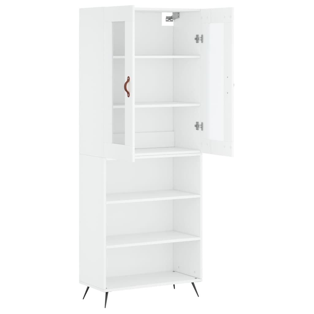 Highboard White 69.5x34x180 cm Engineered Wood