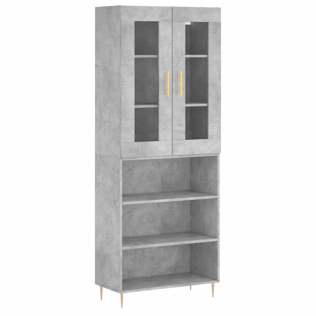 Highboard Concrete Grey 69,5x34x180 cm Engineered Wood
