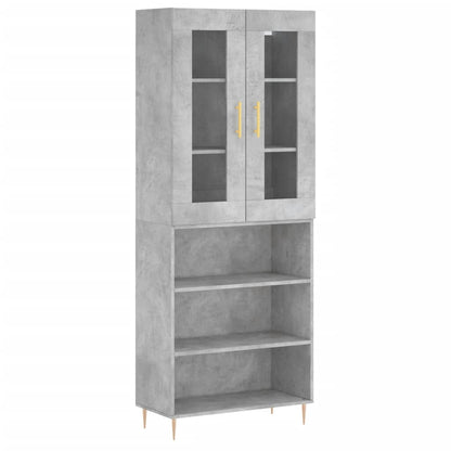 Highboard Concrete Grey 69,5x34x180 cm Engineered Wood