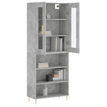 Highboard Concrete Grey 69,5x34x180 cm Engineered Wood