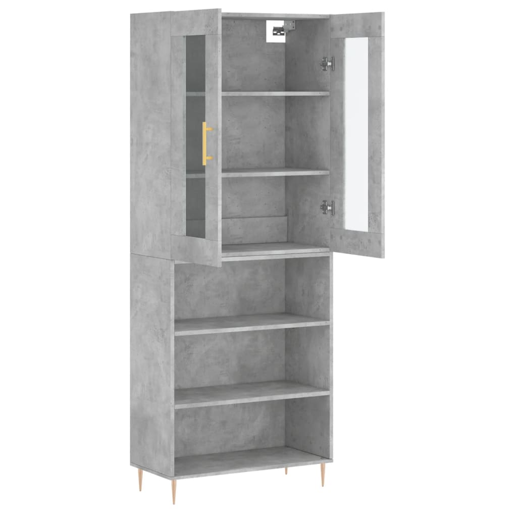 Highboard Concrete Grey 69,5x34x180 cm Engineered Wood