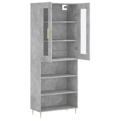 Highboard Concrete Grey 69,5x34x180 cm Engineered Wood