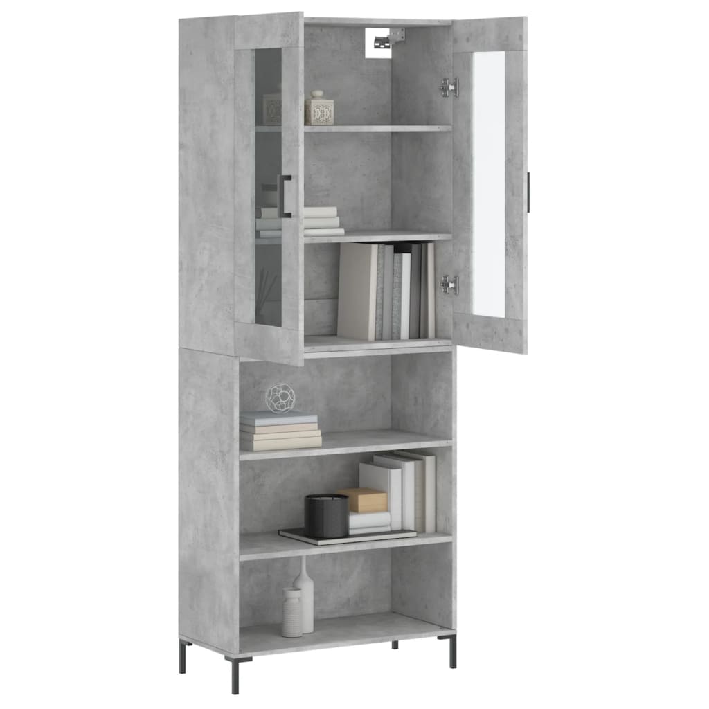 Highboard Concrete Grey 69,5x34x180 cm Engineered Wood