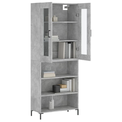 Highboard Concrete Grey 69,5x34x180 cm Engineered Wood