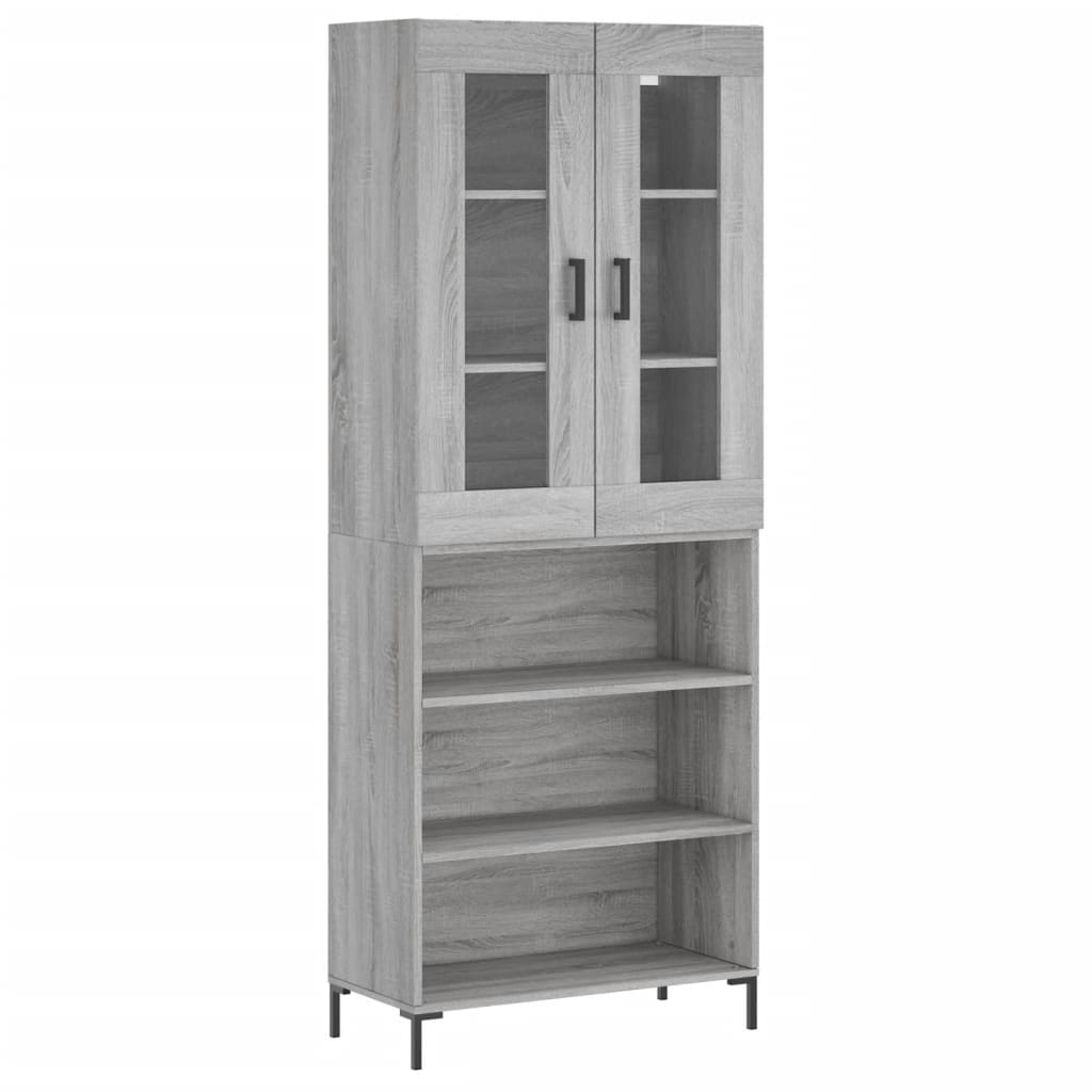Highboard Grey Sonoma 69,5x34x180 cm Engineered Wood