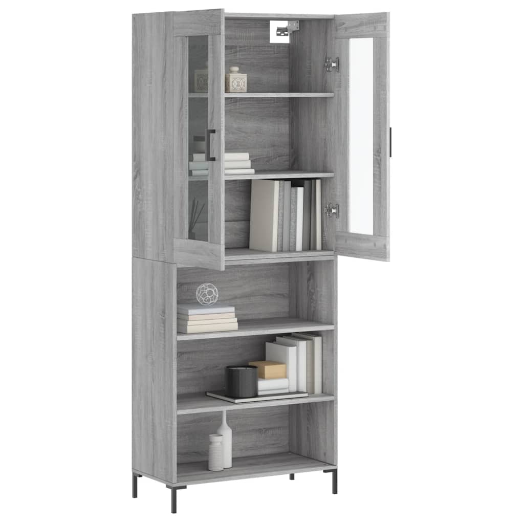 Highboard Grey Sonoma 69,5x34x180 cm Engineered Wood