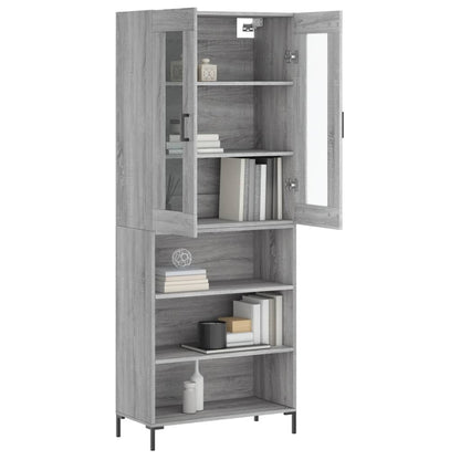 Highboard Grey Sonoma 69,5x34x180 cm Engineered Wood