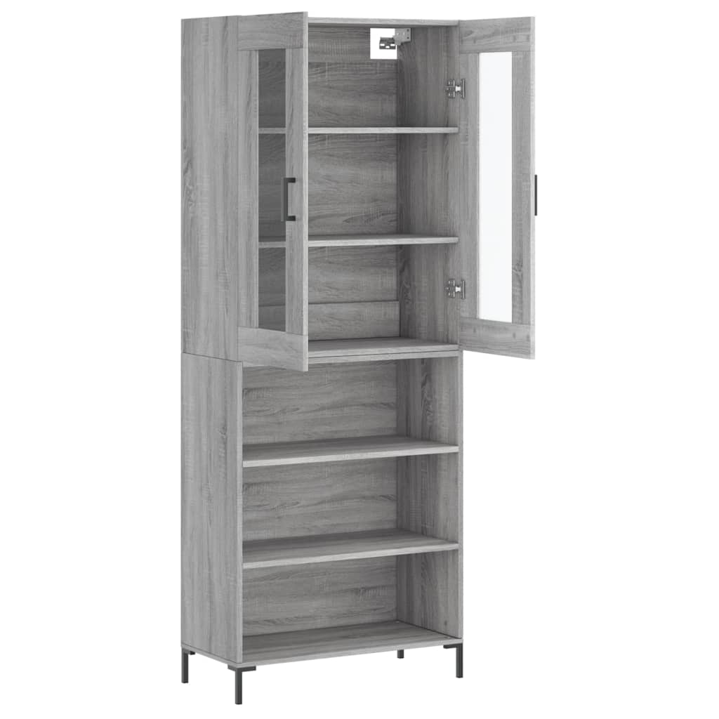 Highboard Grey Sonoma 69,5x34x180 cm Engineered Wood