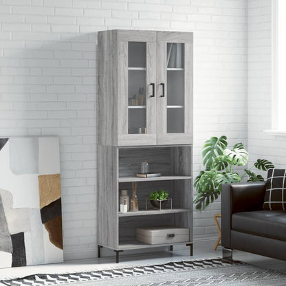 Highboard Grey Sonoma 69,5x34x180 cm Engineered Wood