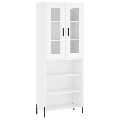 Highboard White 69.5x34x180 cm Engineered Wood