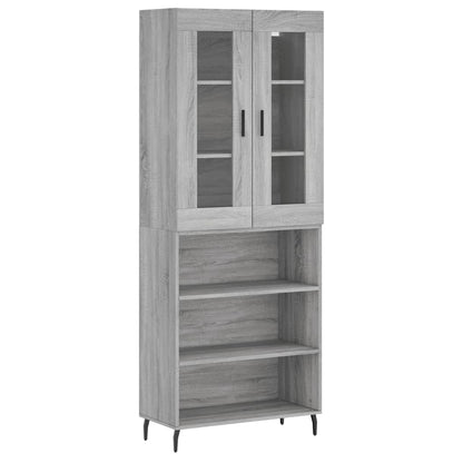 Highboard Grey Sonoma 69.5x34x180 cm Engineered Wood