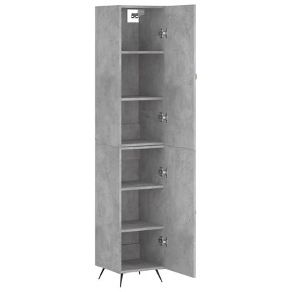 Highboard Concrete Grey 34.5x34x180 cm Engineered Wood