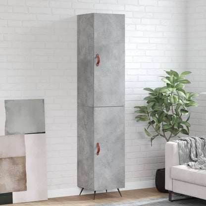 Highboard Concrete Grey 34.5x34x180 cm Engineered Wood