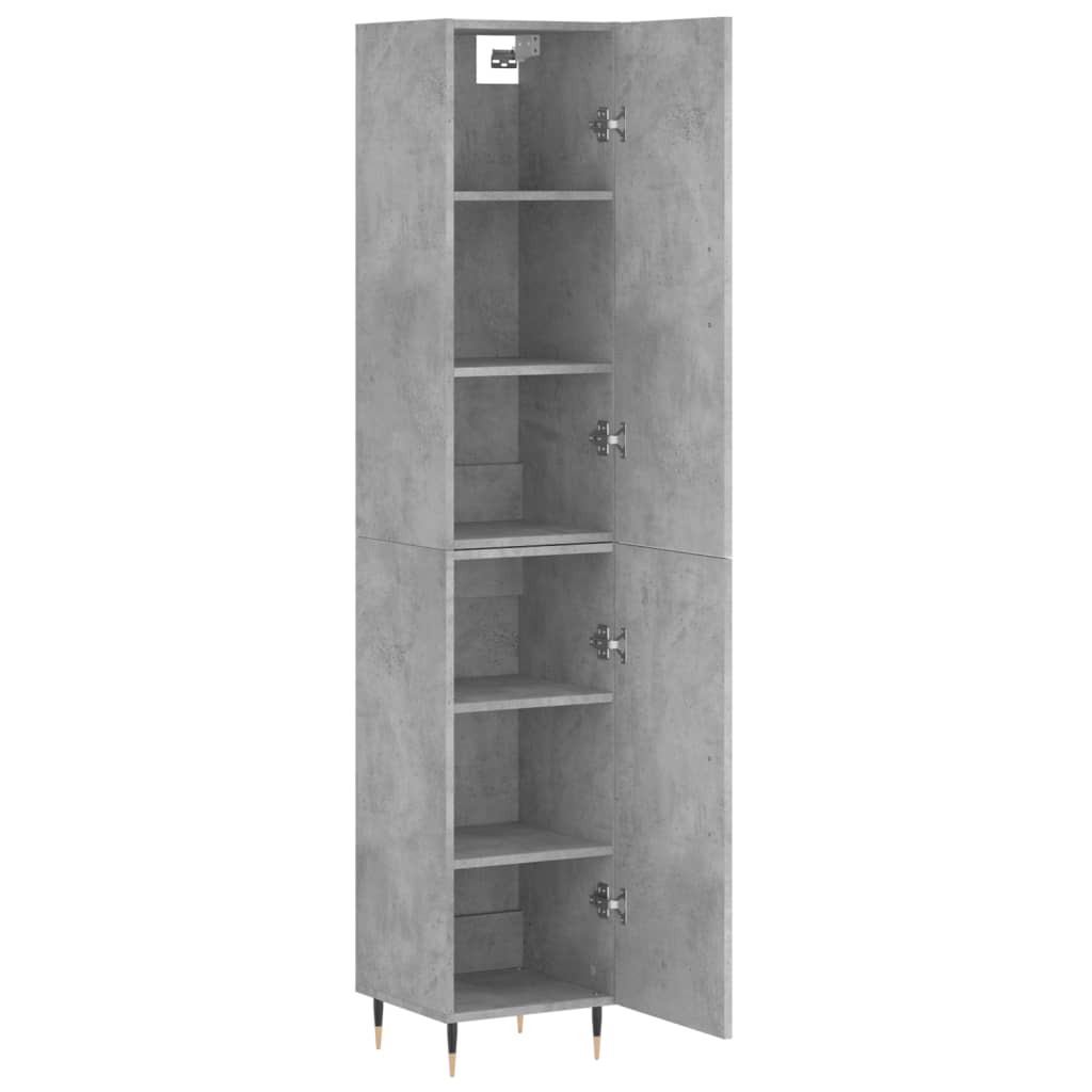 Highboard Concrete Grey 34.5x34x180 cm Engineered Wood