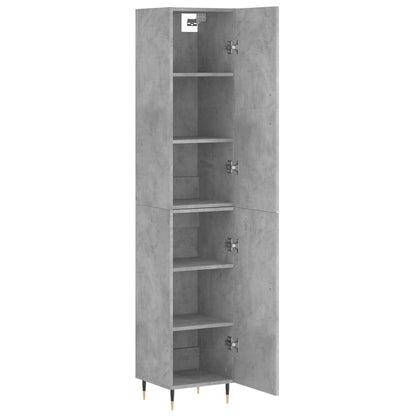 Highboard Concrete Grey 34.5x34x180 cm Engineered Wood