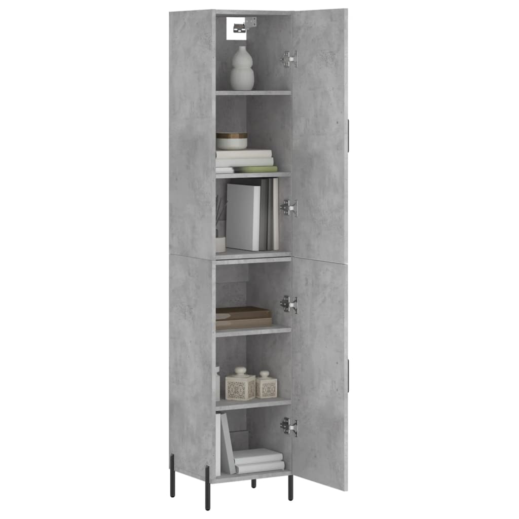 Highboard Concrete Grey 34,5x34x180 cm Engineered Wood