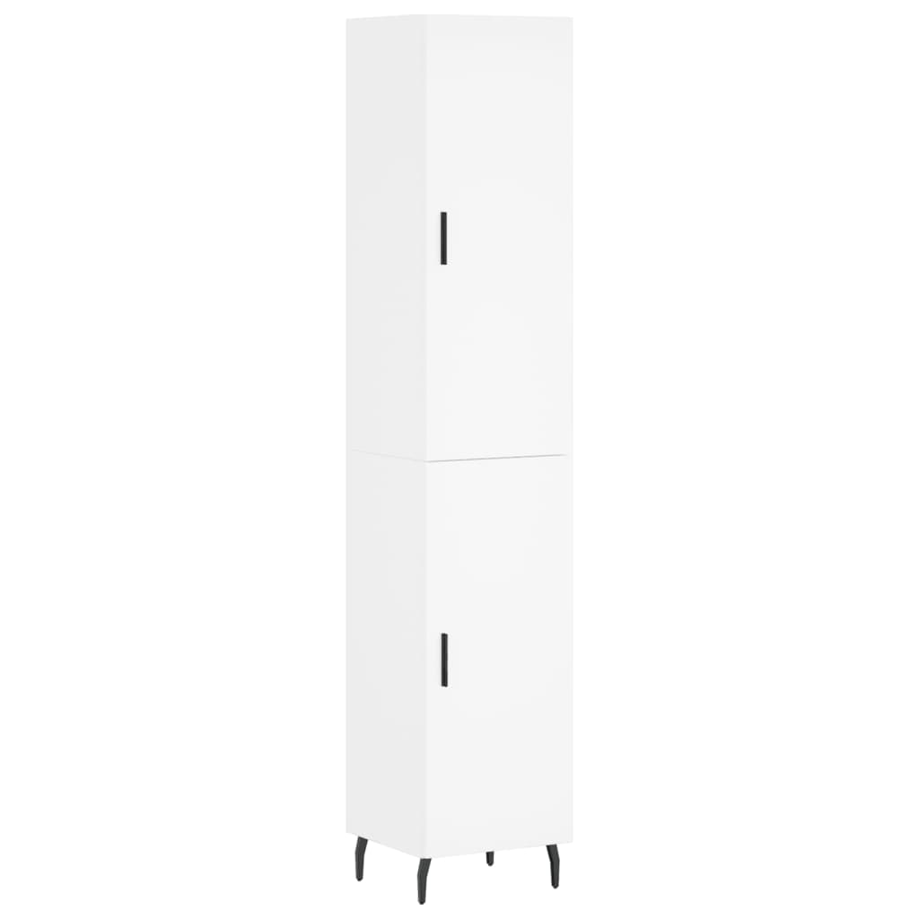 Highboard White 34.5x34x180 cm Engineered Wood