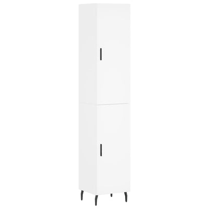 Highboard White 34.5x34x180 cm Engineered Wood