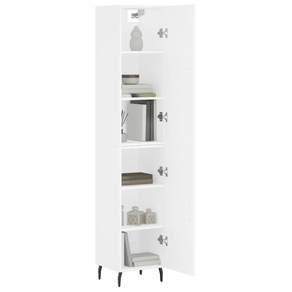 Highboard White 34.5x34x180 cm Engineered Wood