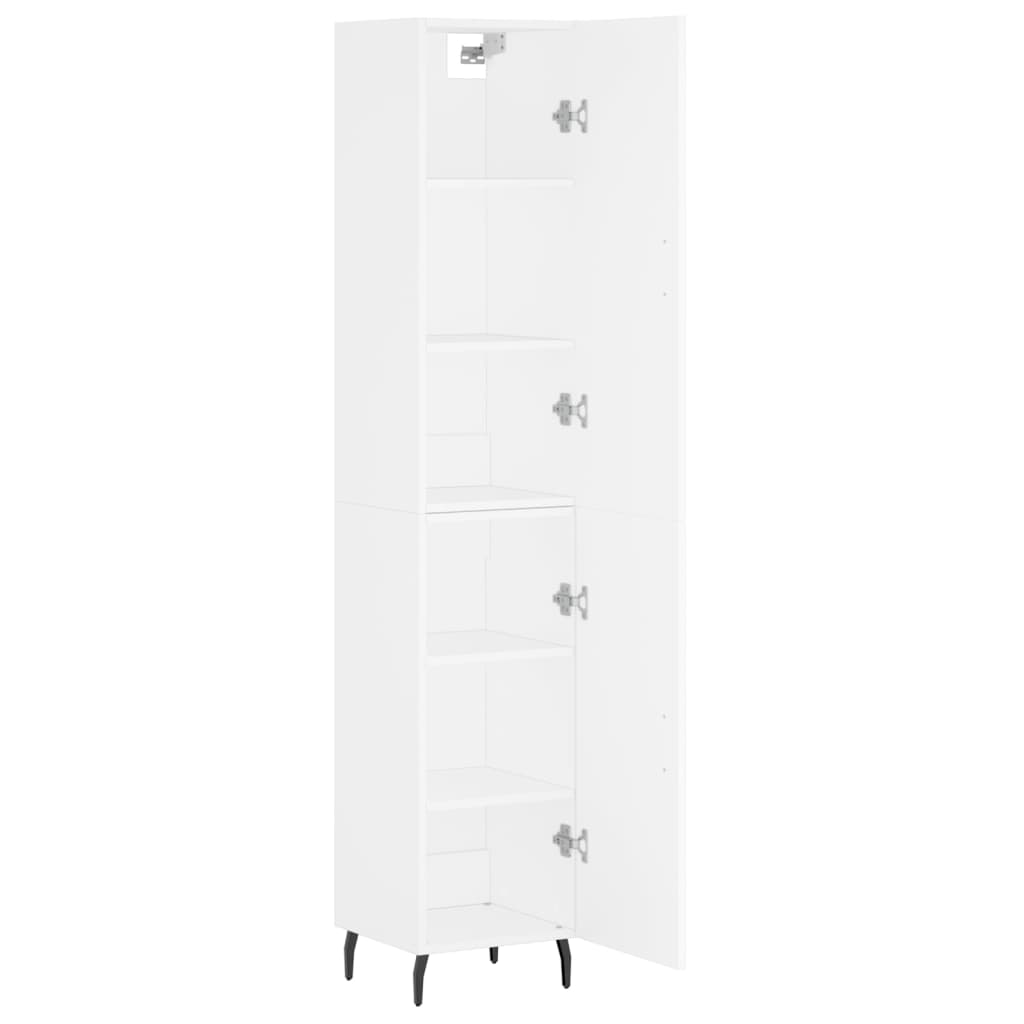 Highboard White 34.5x34x180 cm Engineered Wood