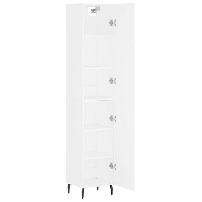 Highboard White 34.5x34x180 cm Engineered Wood