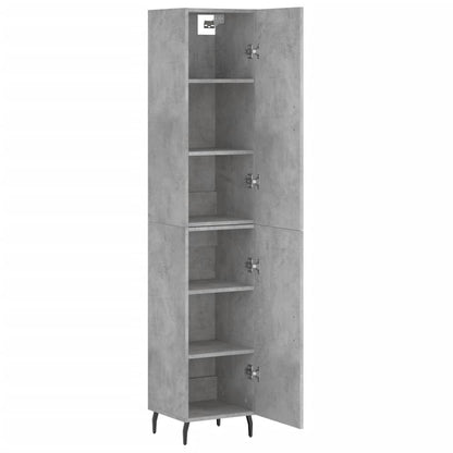 Highboard Concrete Grey 34.5x34x180 cm Engineered Wood