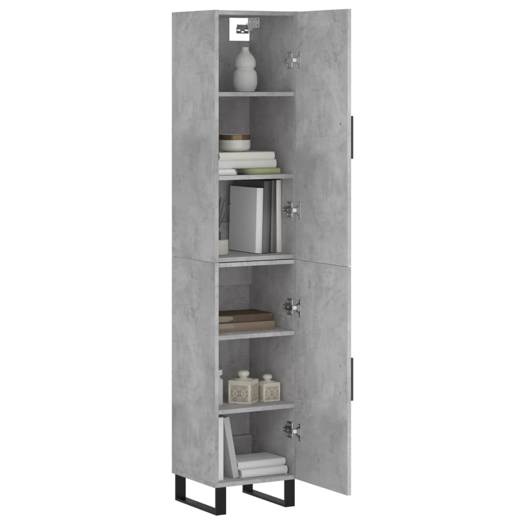 Highboard Concrete Grey 34,5x34x180 cm Engineered Wood