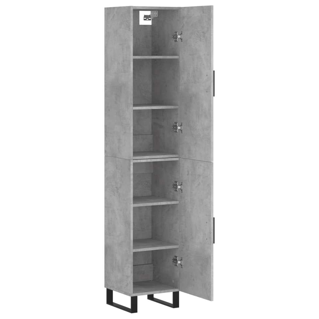 Highboard Concrete Grey 34,5x34x180 cm Engineered Wood