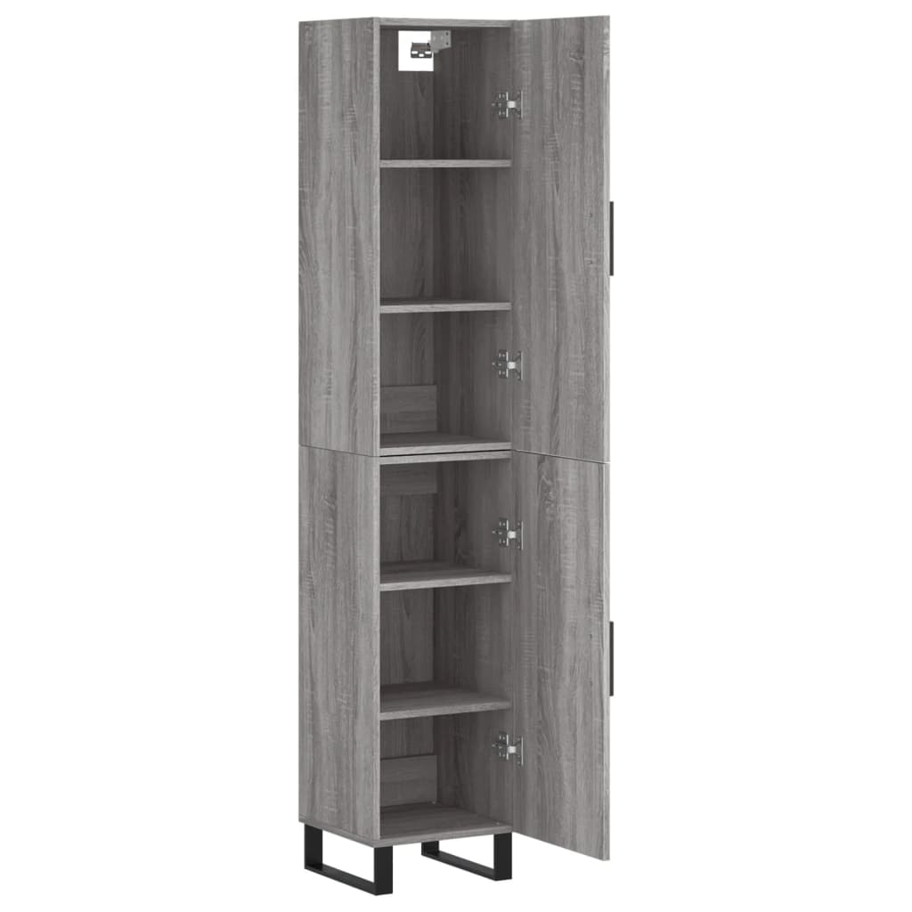 Highboard Grey Sonoma 34.5x34x180 cm Engineered Wood