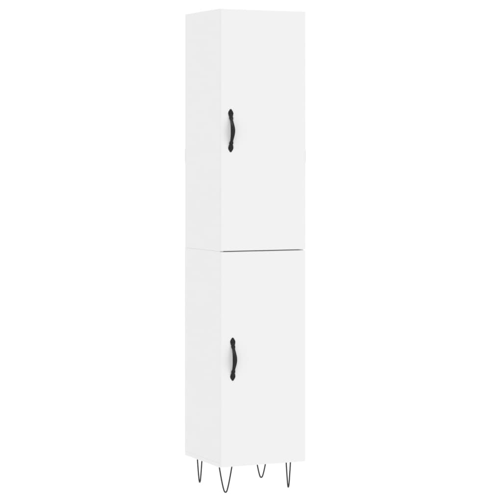 Highboard White 34,5x34x180 cm Engineered Wood