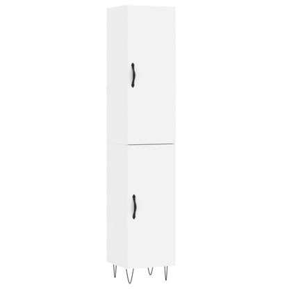 Highboard White 34,5x34x180 cm Engineered Wood