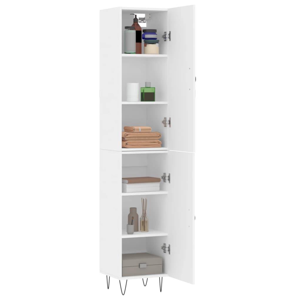 Highboard White 34,5x34x180 cm Engineered Wood