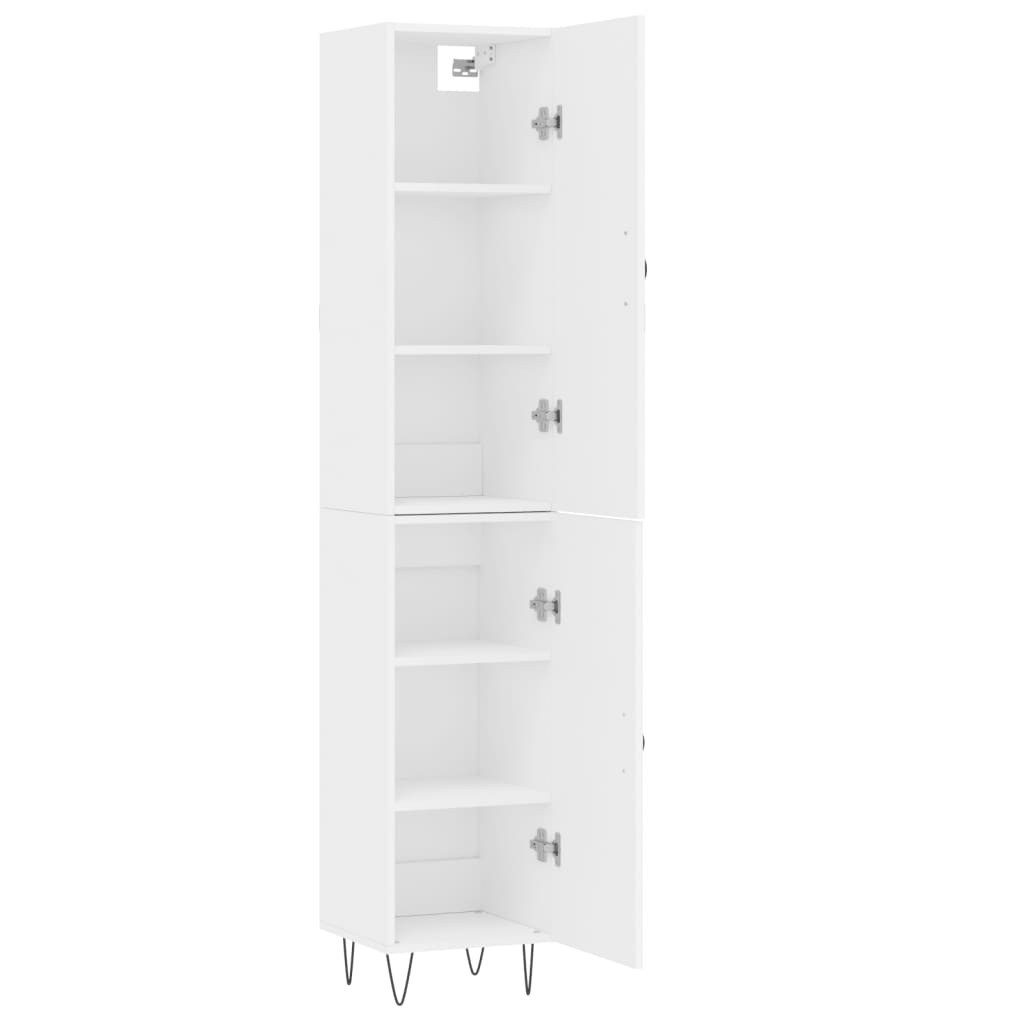 Highboard White 34,5x34x180 cm Engineered Wood