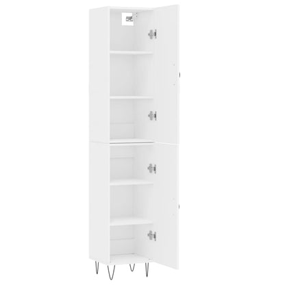 Highboard White 34,5x34x180 cm Engineered Wood