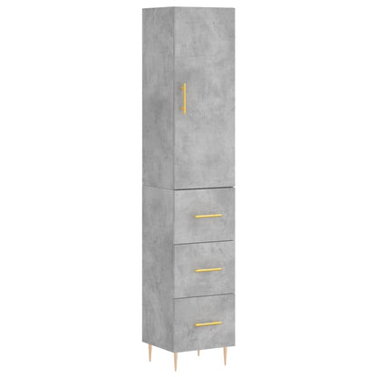 Highboard Concrete Grey 34,5x34x180 cm Engineered Wood