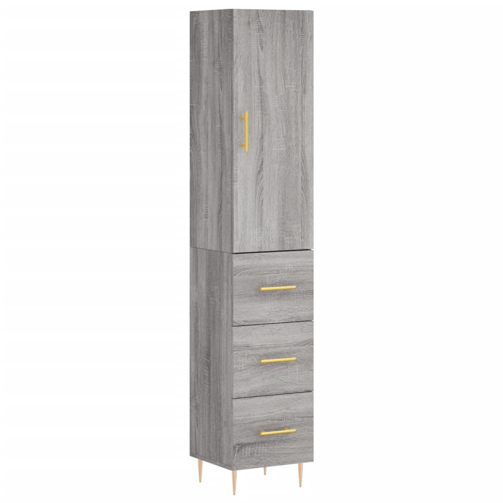 Highboard Grey Sonoma 34,5x34x180 cm Engineered Wood