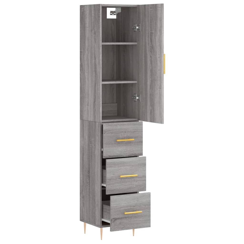 Highboard Grey Sonoma 34,5x34x180 cm Engineered Wood