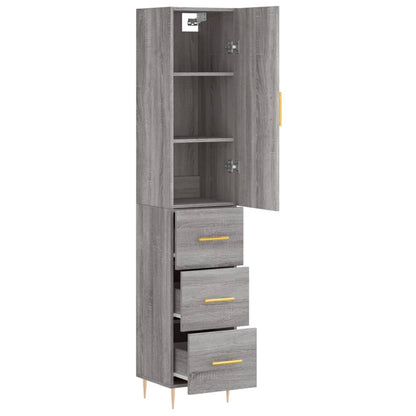 Highboard Grey Sonoma 34,5x34x180 cm Engineered Wood