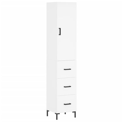 Highboard White 34.5x34x180 cm Engineered Wood